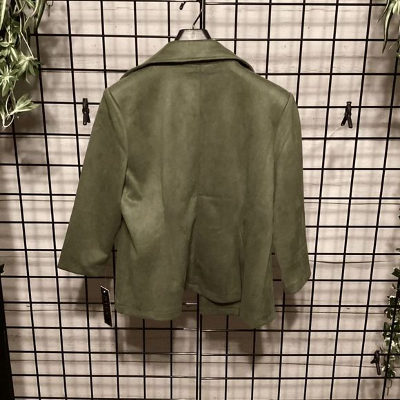 Olive Green Women's Blazer Jacket B222 - Picture 2 of 3